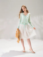 Lace Hem Embroidered Skirt