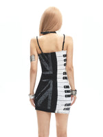 Piano Key Bodycon Mini Dress