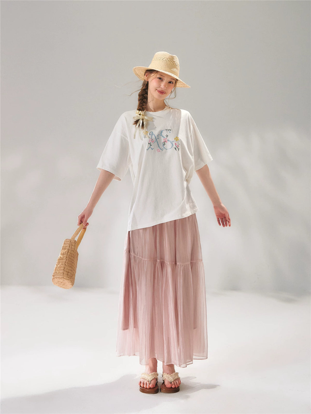 Pearl Texture Tiered Skirt