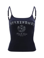 Navy Blue Letter Print Camisole