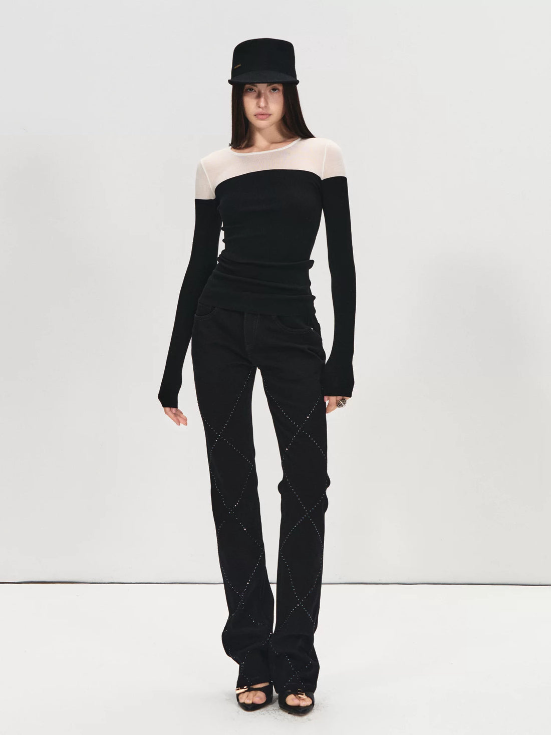 R2 Diamond Flare Denim Pants