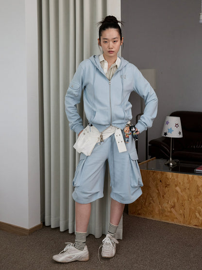 Solid Color Hoodie &amp; Sweatpants Set