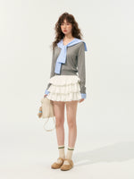 Fake Two-Piece Twist-Knot Spliced V-Neck Knit Top