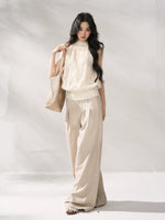 Khaki High Waist Wide Pants