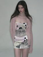 Mohair Hollow Out Knit Cardigan