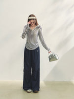 Hollow Embroidery Tie-up Casual Pants
