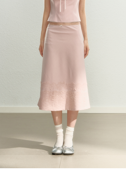 Lace Spaghetti Strap Tank Top &amp; Mini Skirt Set