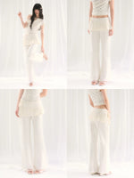White Sequin Detachable Pants Set
