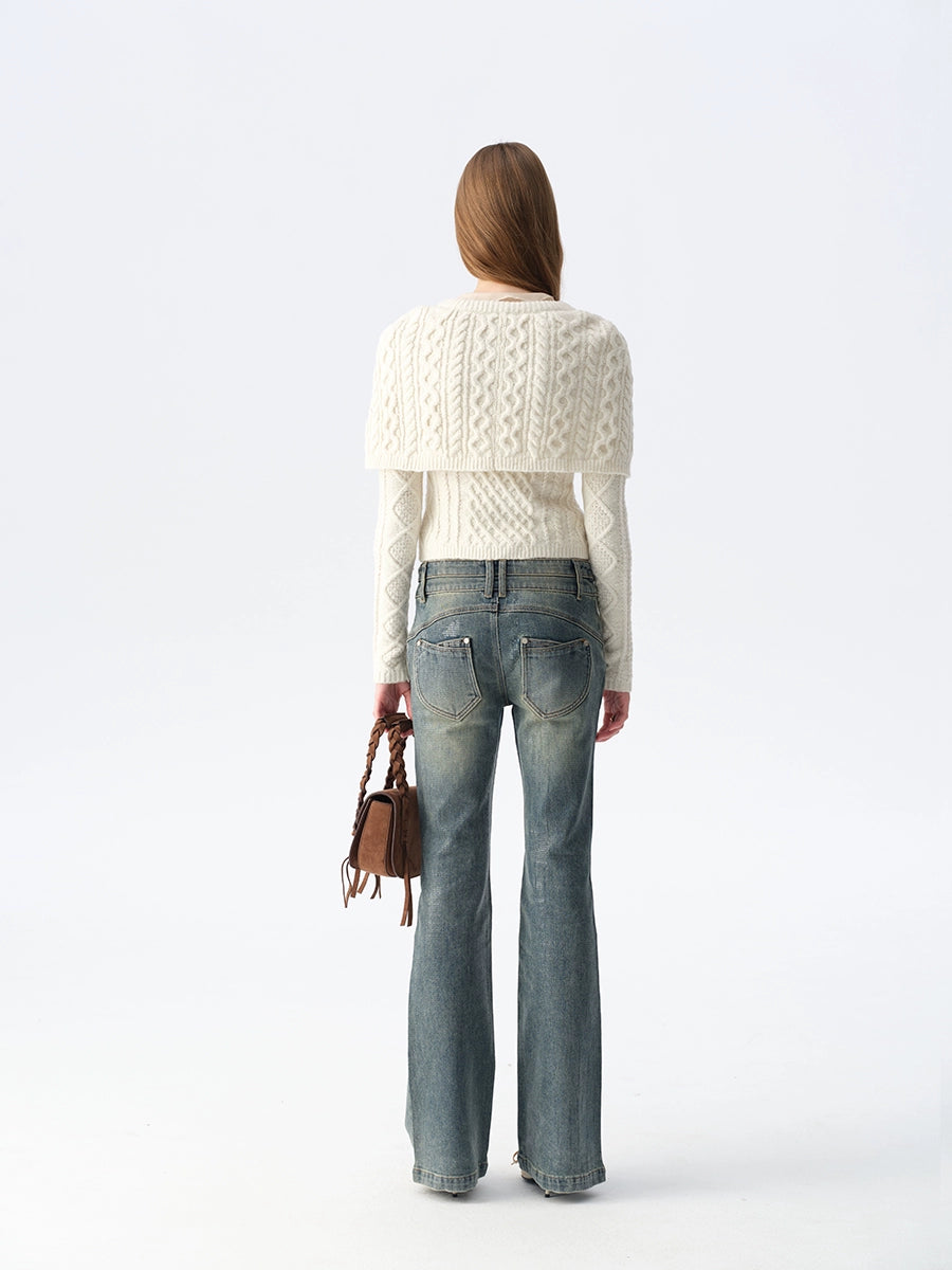 Cable Cape Knit Cardigan