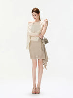 Off-Shoulder Cape Dress