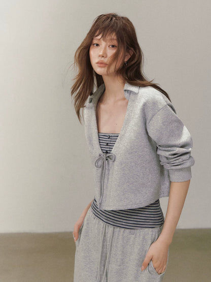 Ruched V Neck Layered Top