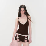Brown Argyle Knit Set