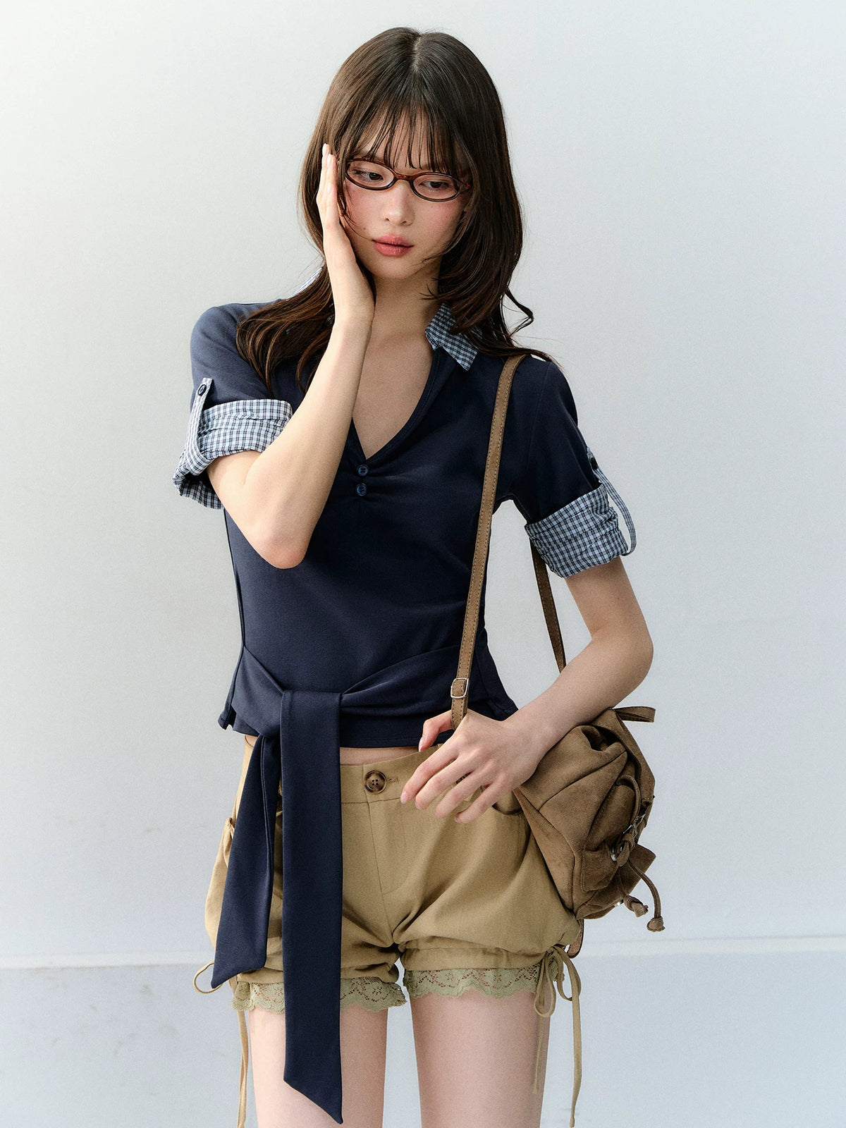 Layered Polo Knit T-Shirt