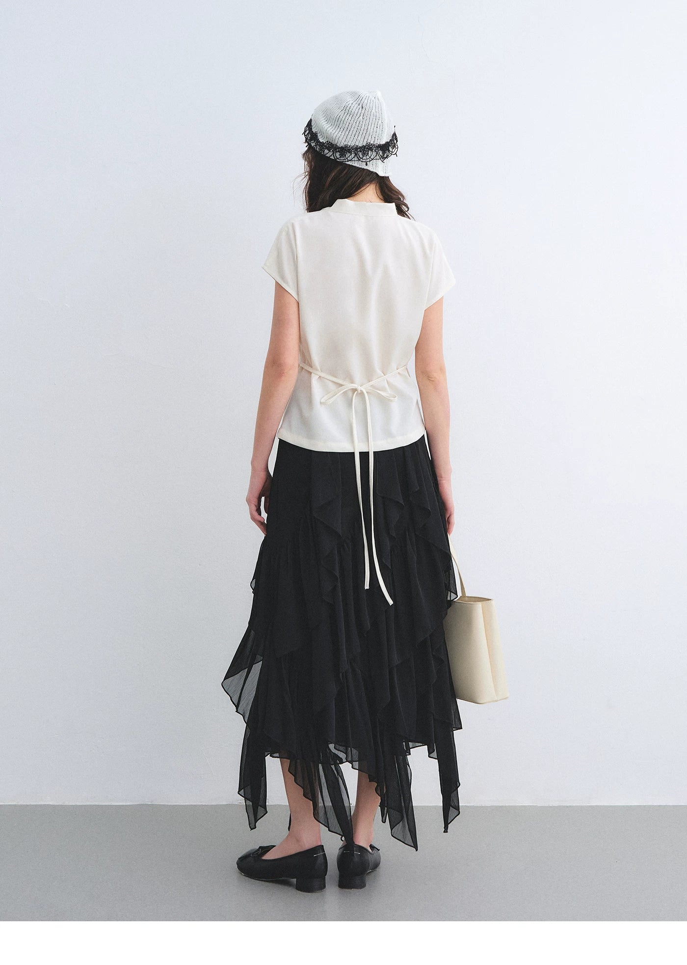Black Ruffle Chiffon Skirt
