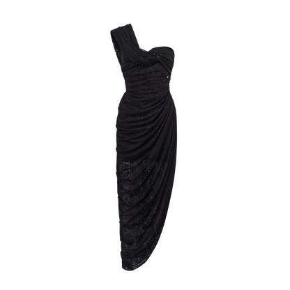 Lillian Lace Chiffon Mesh Knot Dress