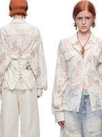 Lace Belted Sheer Shirt
