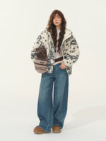 Jacquard Fleece Hooded Casual Jacket