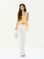 Rhinestone Ruffle Cami Top