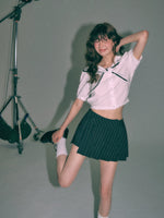 Striped Preppy Pleated Skort
