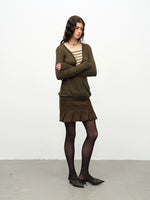 Two-Tone Twill Panel Mini Skirt