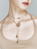 Metal Floral Snake Chain Necklace