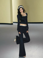 Yoga Tie Cardigan Three Piece Set