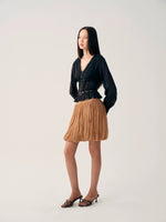 Black Lace Drawstring Cardigan