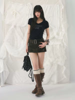Letter Print V-Neck T-Shirt