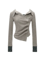 Star Pattern Layered Collar Top