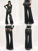 Black Detachable Flare Jeans