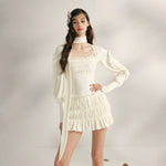 Pleated Ruffle Knit Top & Skirt Set