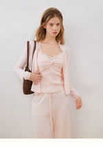Knotted Wave Trim Knit Set