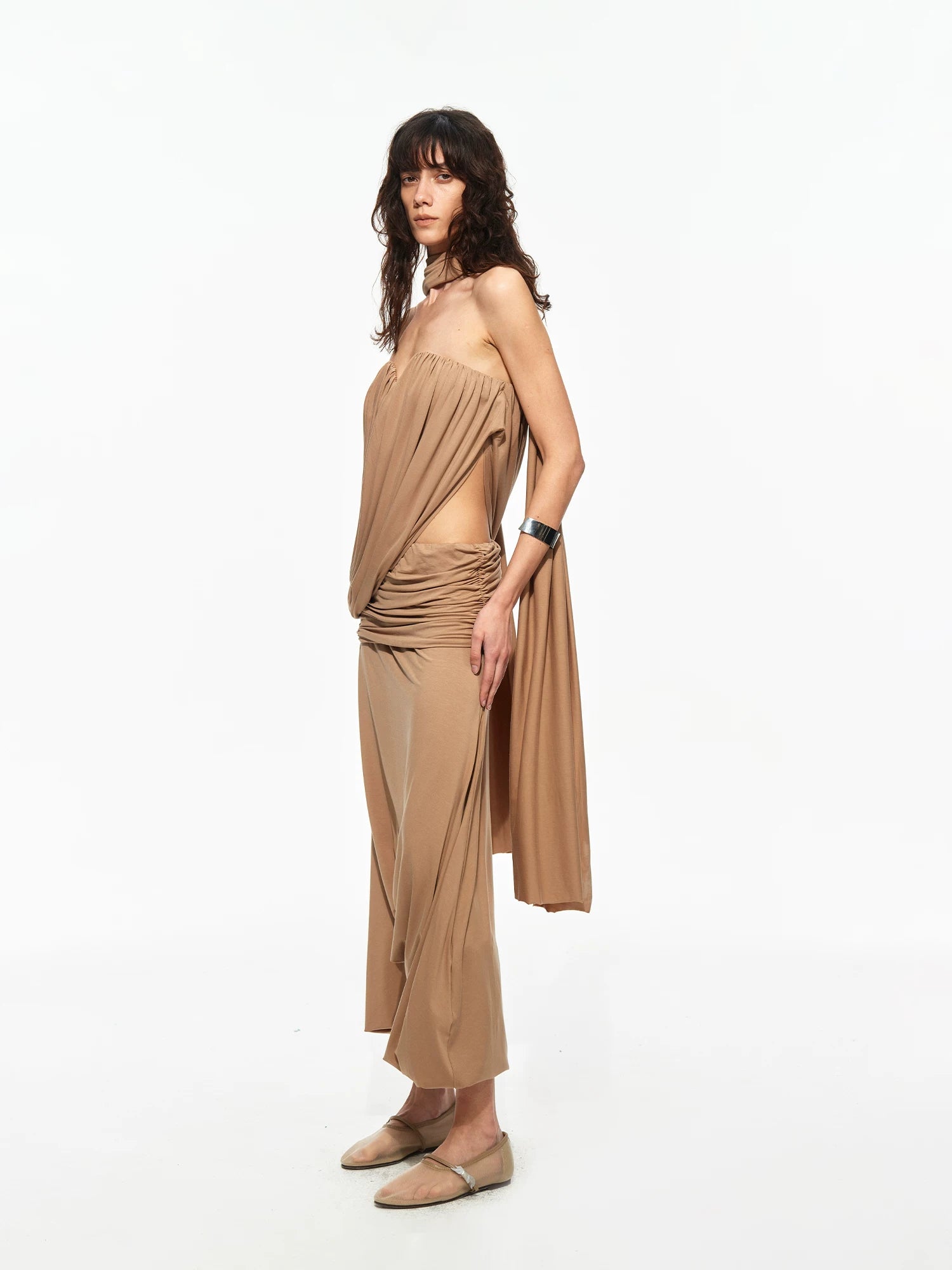 Pleated Bandeau Pants Set