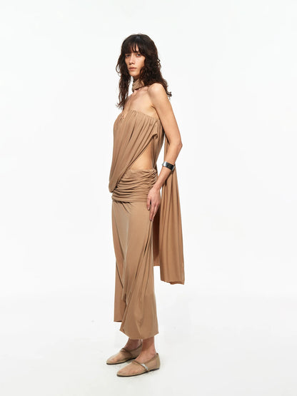 Pleated Bandeau Pants Set