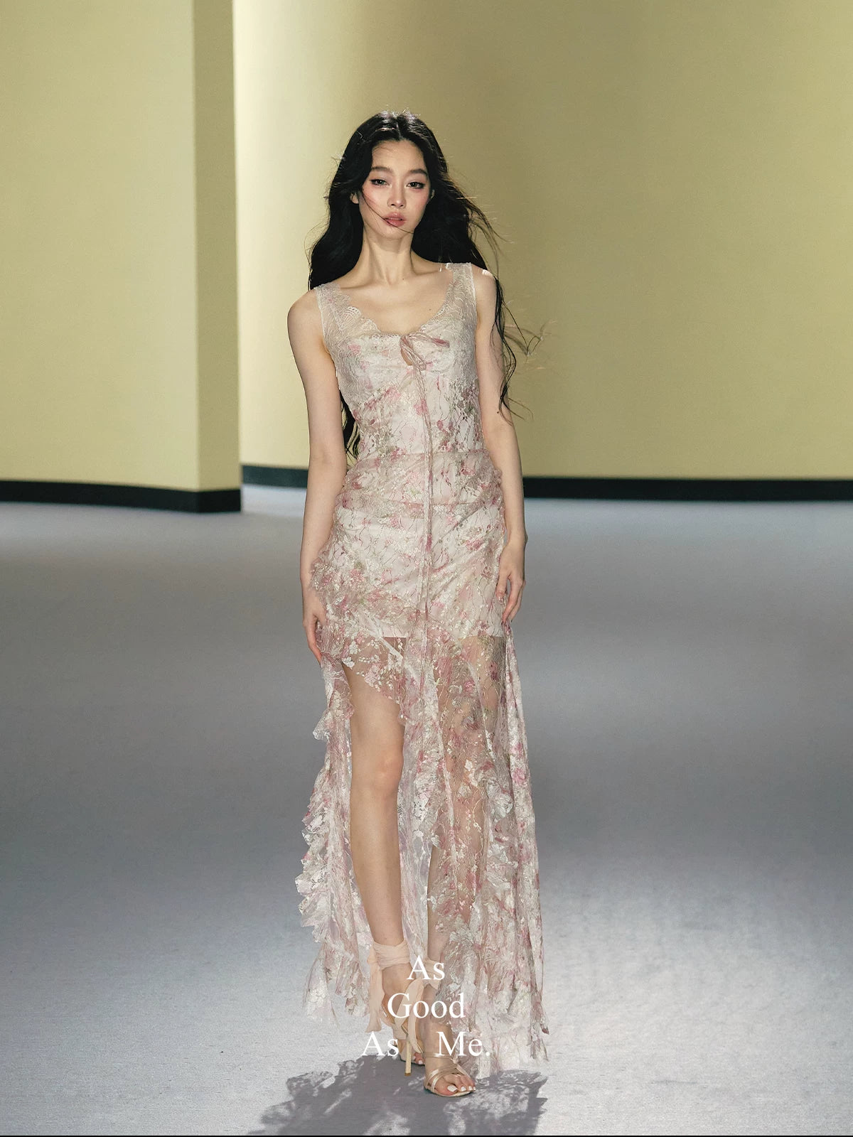 Floral Lace Slip Maxi Dress