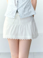 White Cotton Lace A-Line Skirt