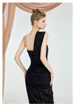 Lillian Lace Chiffon Mesh Knot Dress