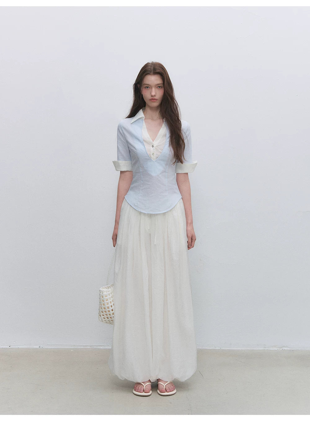 Shell Button Tencel Balloon Pants