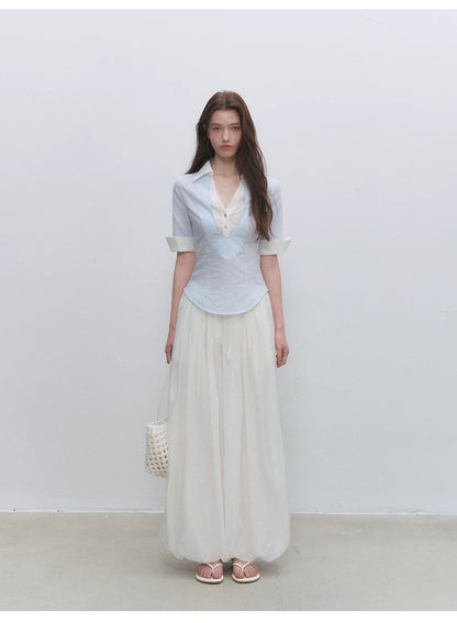 Shell Button Tencel Balloon Pants