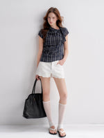 Embroidered Lace Denim Shorts