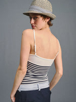 Navy Striped Tencel Camisole Top