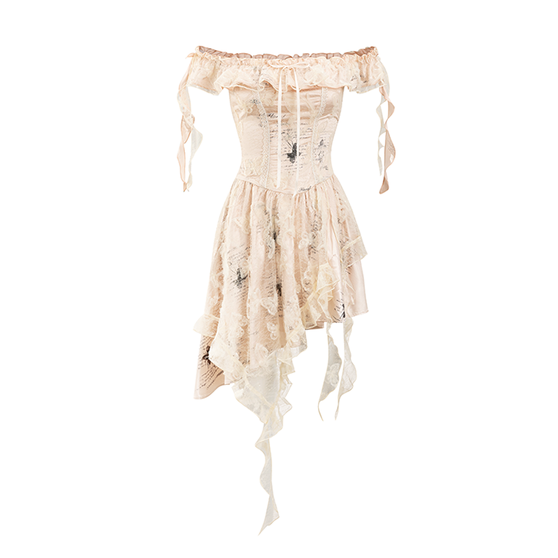 Pink Butterfly Lace Dress