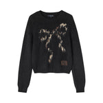Leopard Bow Crewneck Sweater