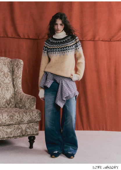 Wool-Blend Fair Isle Sweater