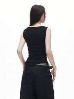 Asymmetric Ruched Halter Top