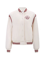 White Contrast Varsity Jacket