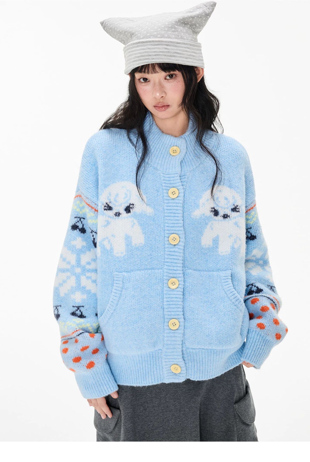 Fair Isle Sheep Knit Cardigan