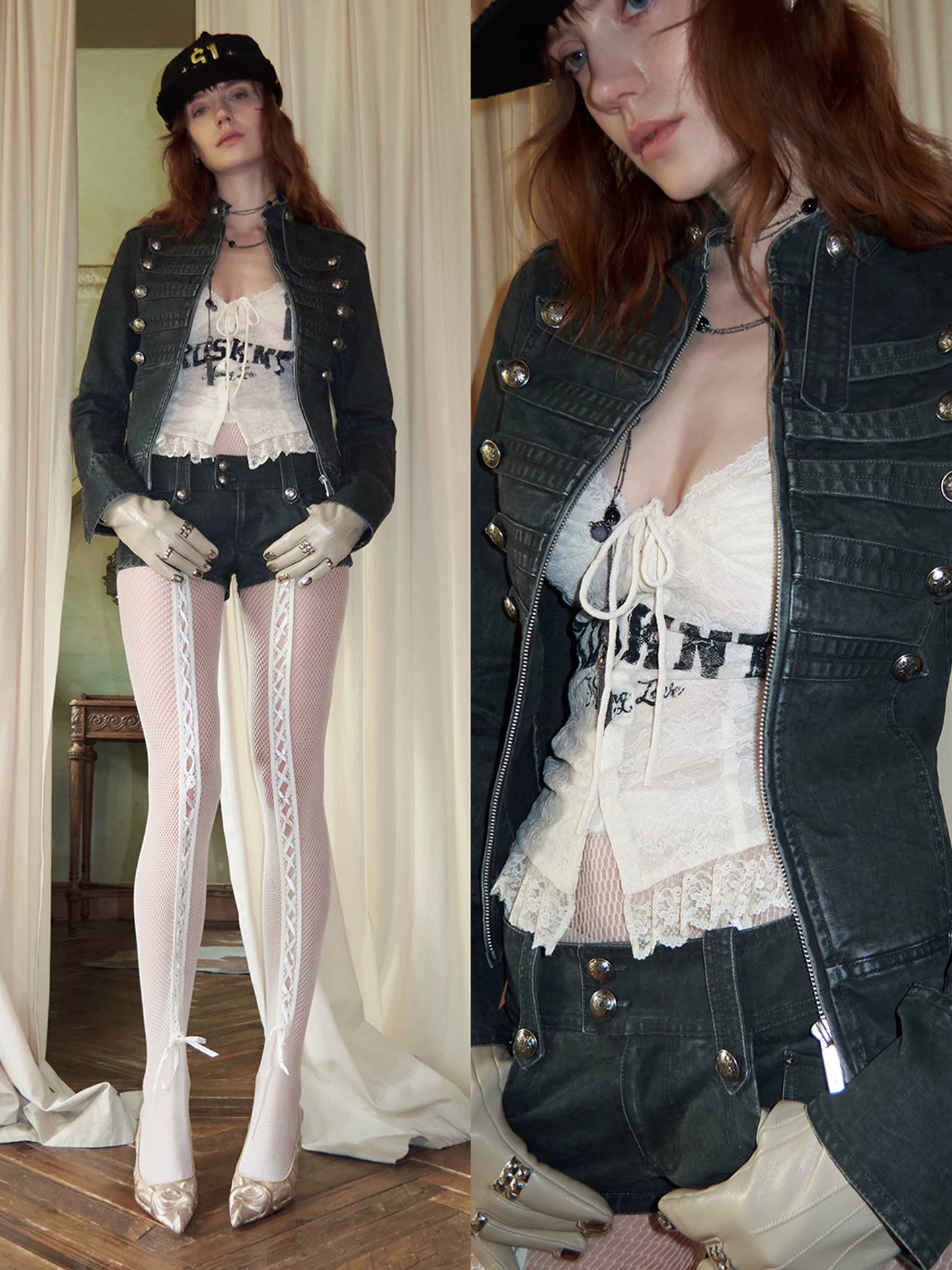 Washed Denim Cargo Shorts