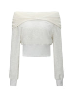Gray Off-Shoulder Sweatshirt Set
