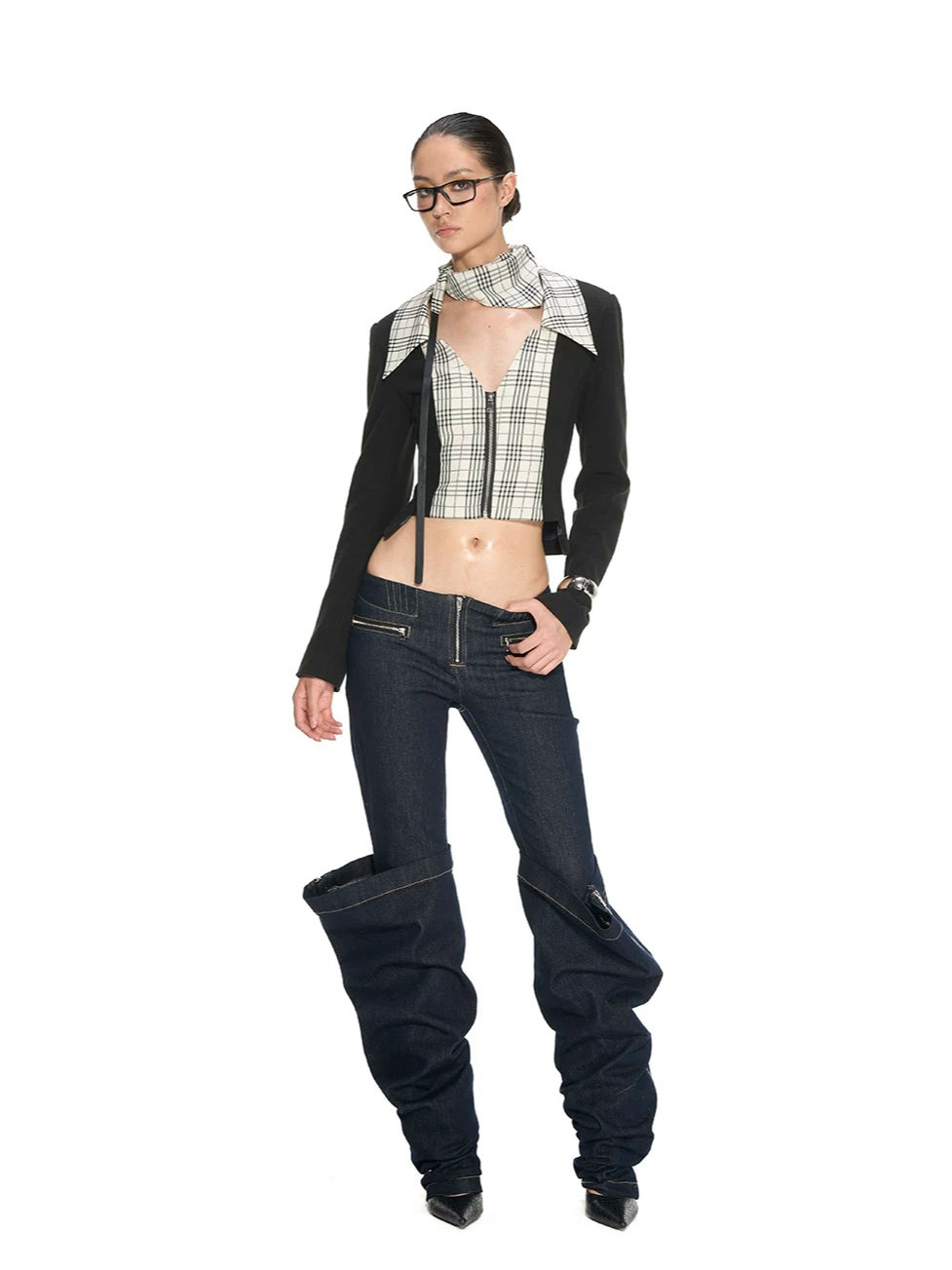 Low-Rise Zip Flare Jeans